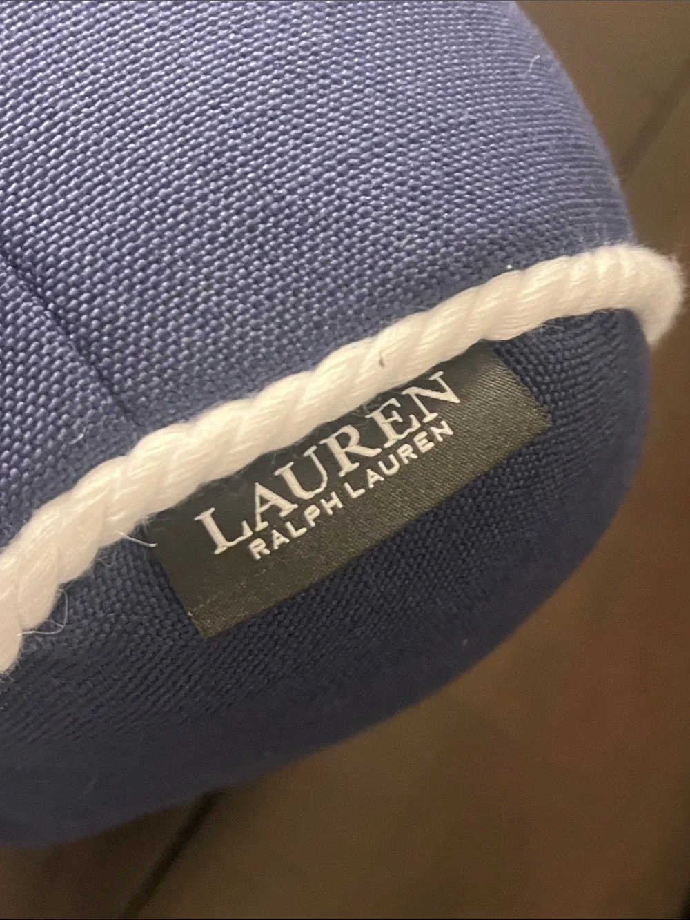 Ralph Lauren Indoor Outdoor Patio Porch Roll Pillows 20”x7” blue Nautical